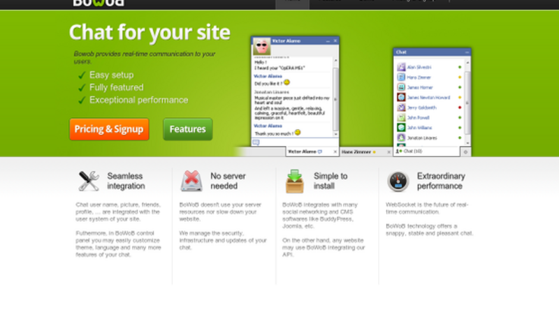 Bowob chat service integration