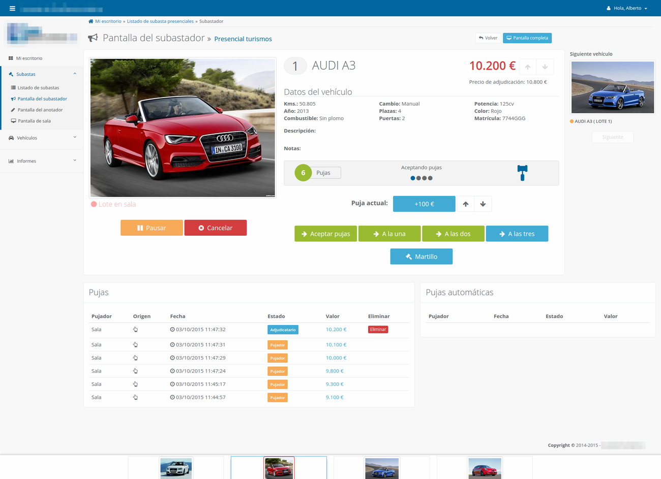 Live Car Auction Platform - Auctioneer Interface