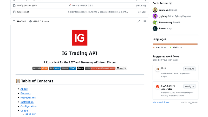 IG.com Rust client SDK published on crates.io for algorithmic trading and real-time market data