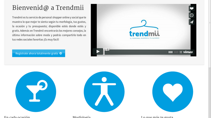 Trendmii fashion platform homepage with responsive design